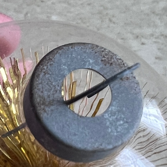 Vintage Christmas Ornament Unsilvered Gold Tinsel Starburst - Picture 5 of 7